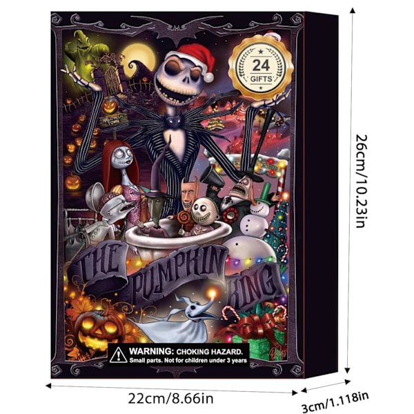 Halloween-adventskalender 2024, 24 dager med skumle figurer, leker for barn 0.35