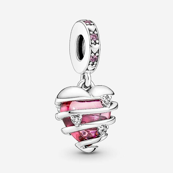 Äkta Pandora Love Confession Hjärta Spiral Hänge Charm + Presentask