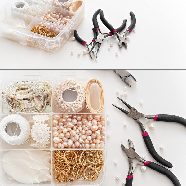 5 stk. Perle Smykker Rundnæsetang DIY Værktøj til Elektrisk og Snedkerarbejde, DIY Smykkefremstilling (Lille)
