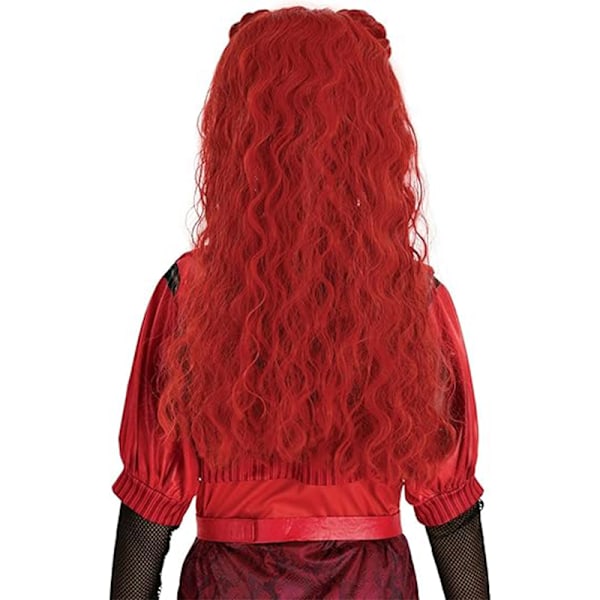 Rød parykk kostymetilbehør for jenter, Descendants 4 The Rise of Red Costume 140cm