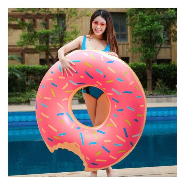 Giant oppustelig badering - Rosa donuts Ros