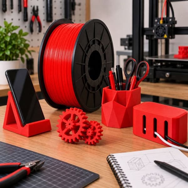 Filament PLA - OQONOS - 1 kg 1,75 mm - Rød - 3D-printer FDM/FFF - 190–230 °C