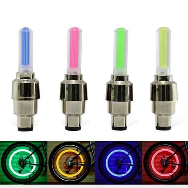 Cykelventilprop - WGHY - LED LYS - 2 Stykker - Blå Farve - Unisex Blå