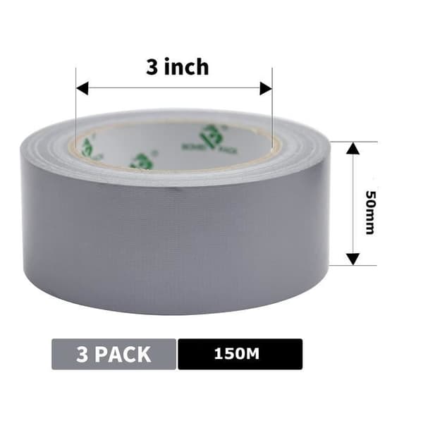 Tejp - SSS - BOMEI PACK Unil - Grå Tyg - 50 mm x 50 m - Heavy Duty Grå