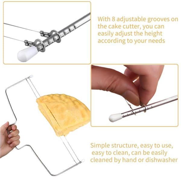 Kagekniv - 1 stk, 32cm rustfrit stål divider - Højdejusterbar, bagværk Etikette