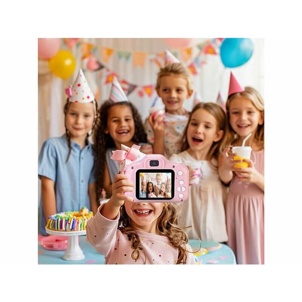 Barnkamera DV-55.kids 2 objektiv med rosa enhörningsfodral