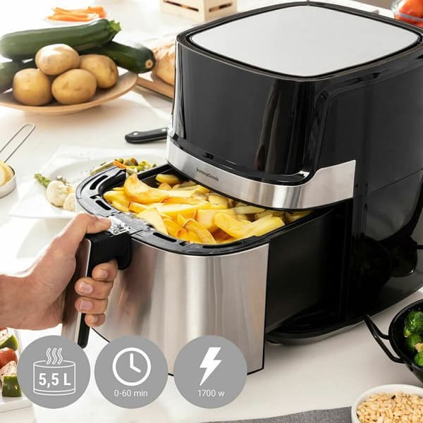 Luftfritös - InnovaGoods - 5,5 L - Non-stick - 1700 W - Multifunktionell 8 program Svart