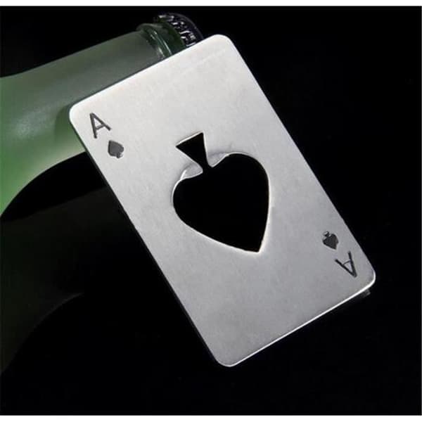 Øl-Åbner - Vin - Poker A - Rustfrit Stål - 8.5cm x 5.5cm - 1 stk.
