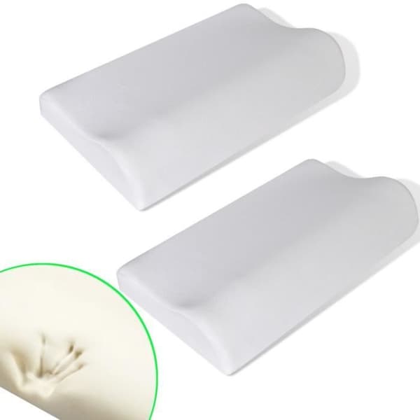 Set med 2 ergonomiska kuddar av memory foam - P44 - Vit - Syntet - Sovrum