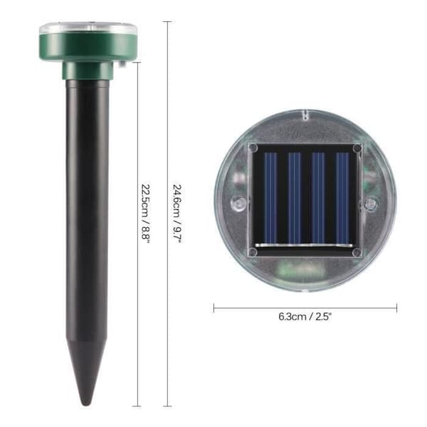 4st Solar Mole Repellents Ultraljud Pest Repeller för utomhus Inga mullvadar, inget sorkgift