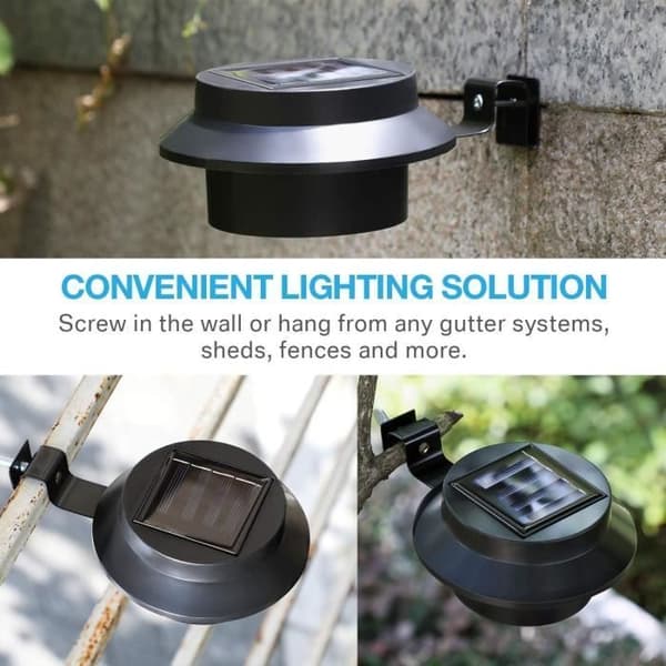 6 Pack Solar Gutter Lights - Vattentät - Svart