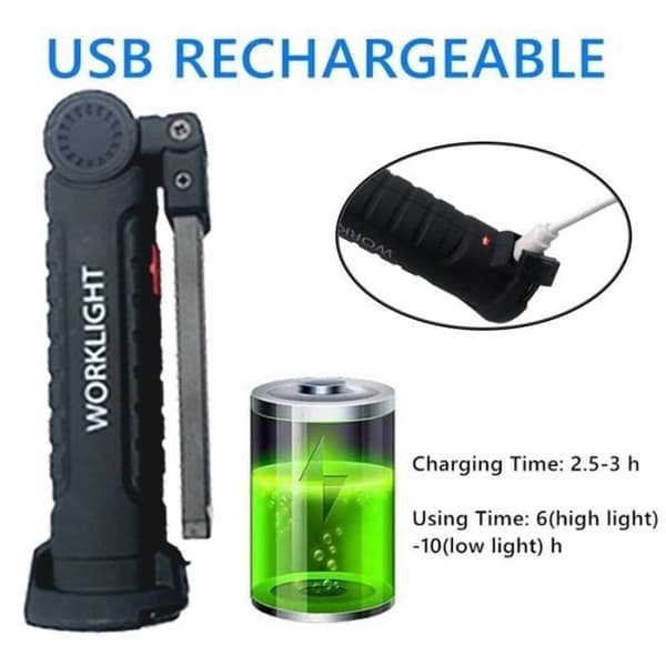 Lommelygte - WGHY - 2 stk sæt - Genopladelig USB - 5 tilstande - Multifunktionel
