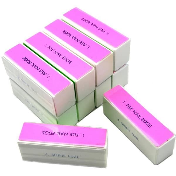 Set med 10 Nail Block File Buffer 4 Sidor Nail Art Manikyr
