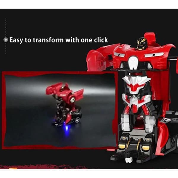 Transformers Robots in Disguise Car - RC 2-in-1 - Simuleringsfjärrkontrollfordon - Barnpresent - Röd Röd