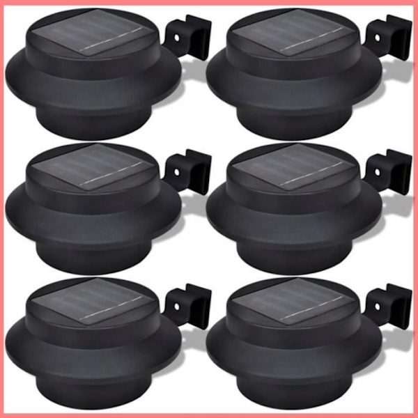 Solcellelamper - JIN - 6 stk - Sort - LED - Have - Solenergi Svart