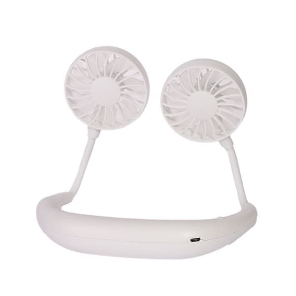 Mini Ventilator - USB Opladelig - 3 Hastigheder - Bærbar - Håndfri - Hvid Vit