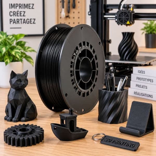 Filament PLA - OQONOS - 1 kg - Musta - 1,75 mm - 190-230°C