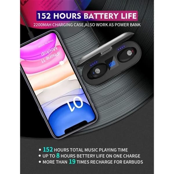 F9 Langattomat Bluetooth In-ear -kuulokkeet A677-laukussa