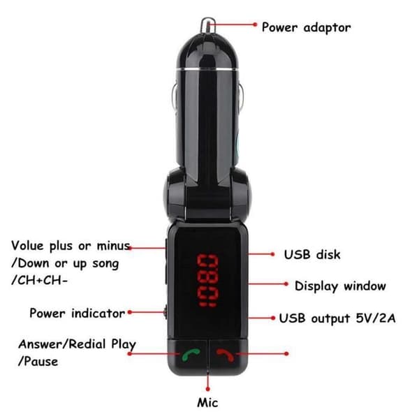 FM-lähetin - Bluetooth - Langaton sarja - USB-laturi - MP3-soitin - Handsfree