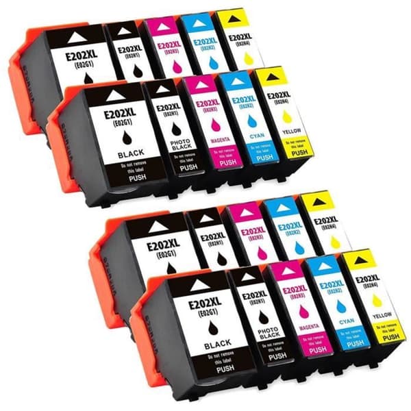 20 (4 sæt) Kompatible E202XL blækpatroner til Epson Expression Premium XP-6005 - Sort/Lille sort/Cyan/Magenta/Gul