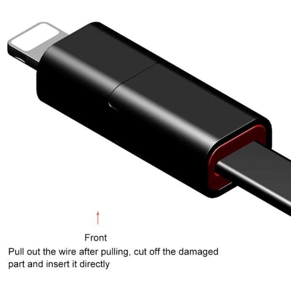 USB-kabel - WEWOO - reparerbart 1,5 m - Lightning 8-pins - Hurtig opladning - Sort Svart