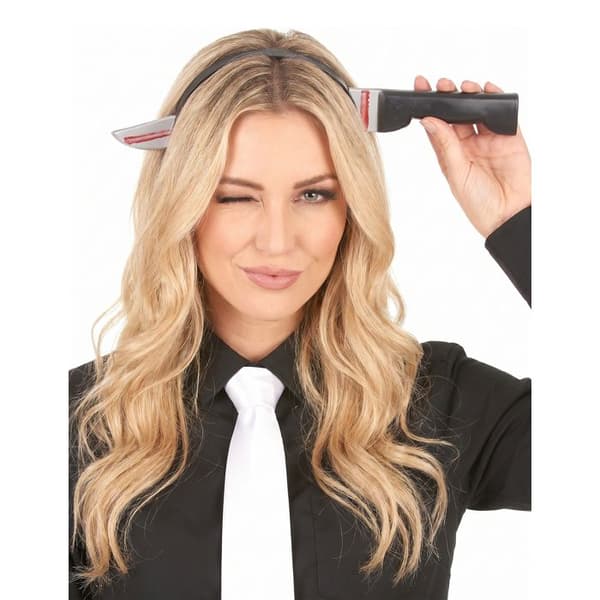 Tilbehør - Blodigt Halloween-kniv Svart