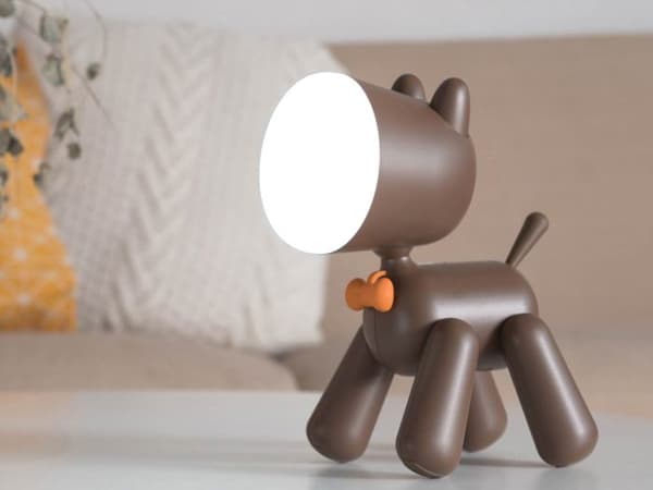 Nattelys - AVIZAR - Dog Art model - Brun - Trådløs batteri - Stødresistent kastanj