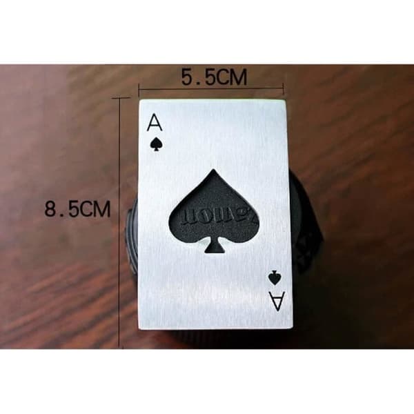 Rustfrit stål poker kort spader en sodavand øl flaskeåbner