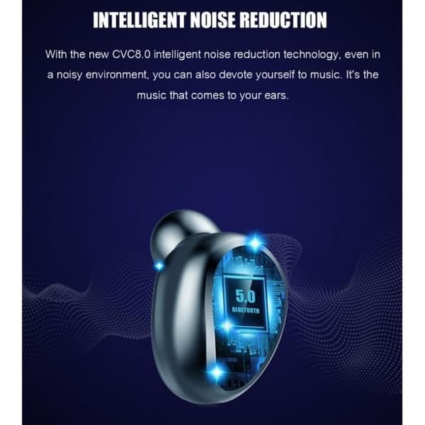F9 Mini 5D Stereo Bluetooth Trådlös Bluetooth-hörlurar IPX7 Vattentäta sporthörlurar med 3500mA Power Button Version