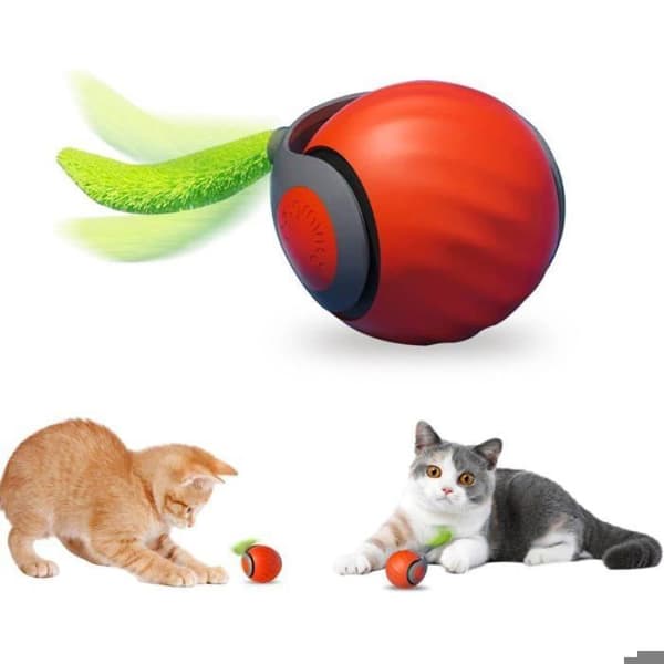 Interaktiv genopladelig USB chatbold 43 mm ABS og silikone, 2 tilstande og 2 hastigheder - Orange