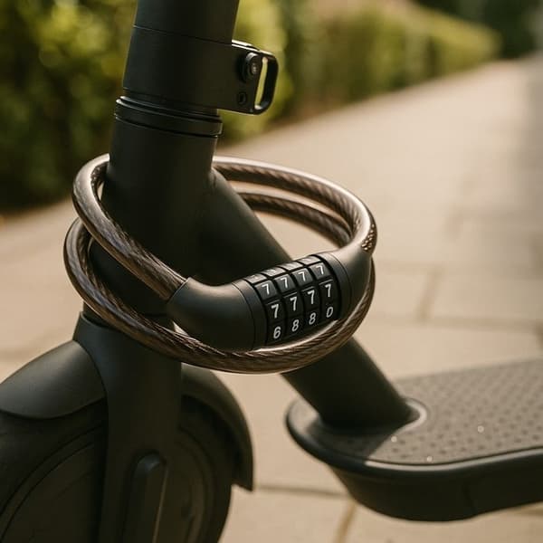 Koderad Cykellås 80 cm - 12 mm Robust Spiralkabel för Cykel, Motorcykel & Sparkcykel Svart