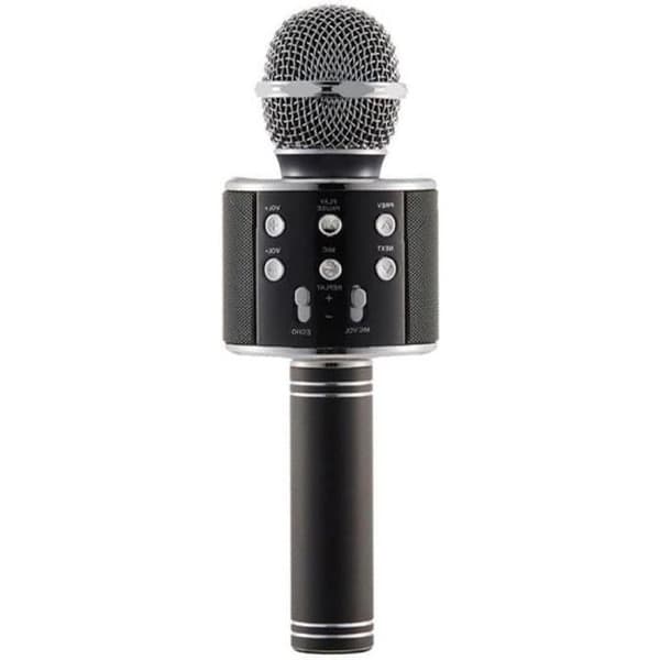 Hobby Tech ® - WS858 - Trådlös Bluetooth Karaoke Mikrofon med Högtalare för iPhone Android - Svart Svart