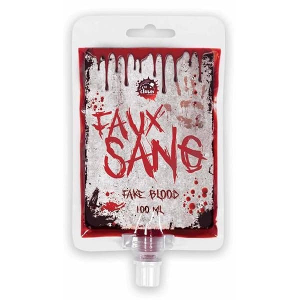 Falsk blodpåse - PTIT CLOWN - 24090 - Röd - 100 ml - Utklädnadsmakeup Röd