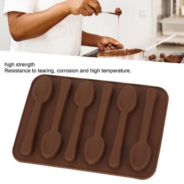 Kageform - EJ.LIFE - Chokolade - Fødevarekvalitet Silikone - Non-stick - 14 x 10 x 1 cm