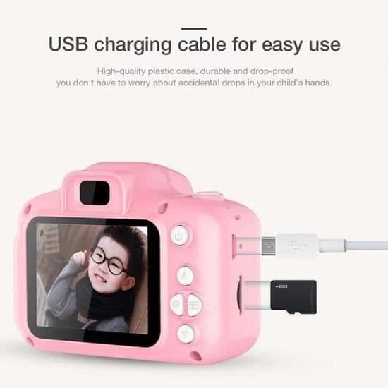 Digitalkamera för barn - LEMONBEST - Rosa barn mini - 800 pixlar - 8G Ros