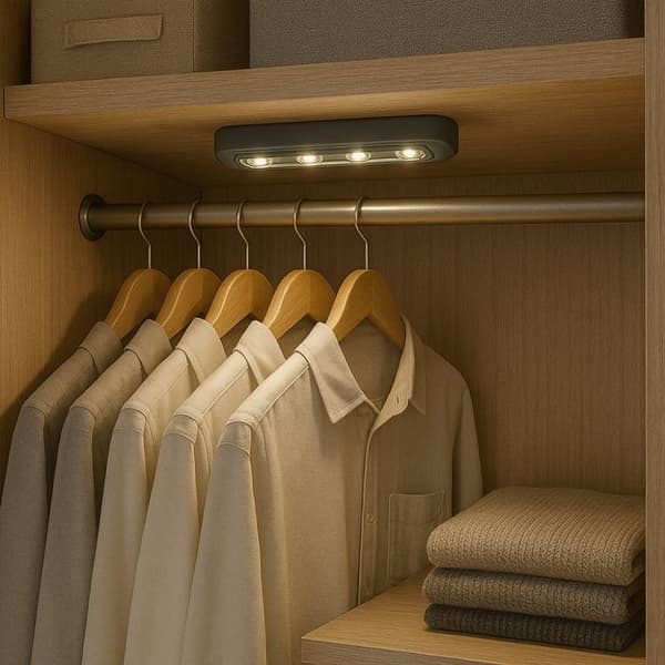 LED Tryklampe - BOXELEC - 18cm - Trådløs - Kompakt design - Indendørs belysning grå