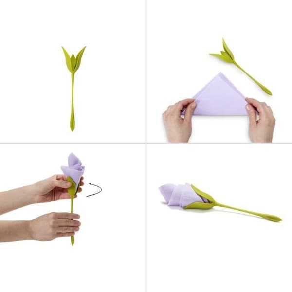 Pyyhepidike - Bloom - 4 Muovikierrettä - Vihreä Väri - Pestävä - Luova grön