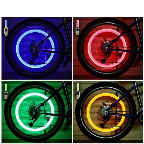 Pink - LED ventilhætte til cykler, biler, vandtæt, lysende ventilhætte til dæk og cykelspokes