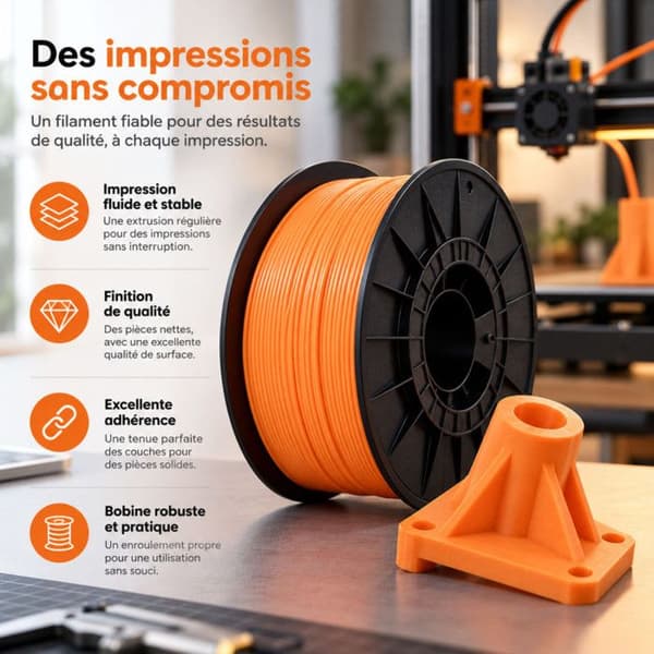 Filament PLA Orange 1,75 mm 1 kg – 3D-print FDM / FFF – 190 til 230 °C