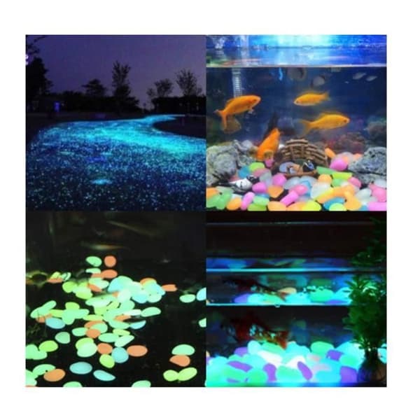 Lysende dekorative sten - 100 stk - Fluorescerende - 1,8 til 3 cm