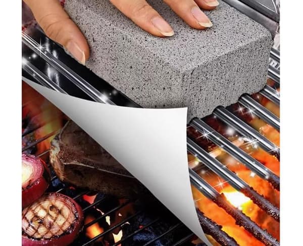 Rengöringssten för grill - Pimpsten - Tar bort smuts - Återanvändbar - 10 cm x 7 cm x 4 cm
