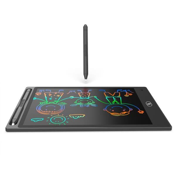 LCD Grafiktablet - ZEAICOS - 12 tommer - Farveskærm 8 nuancer - Ergonomisk stylus - Sort Svart