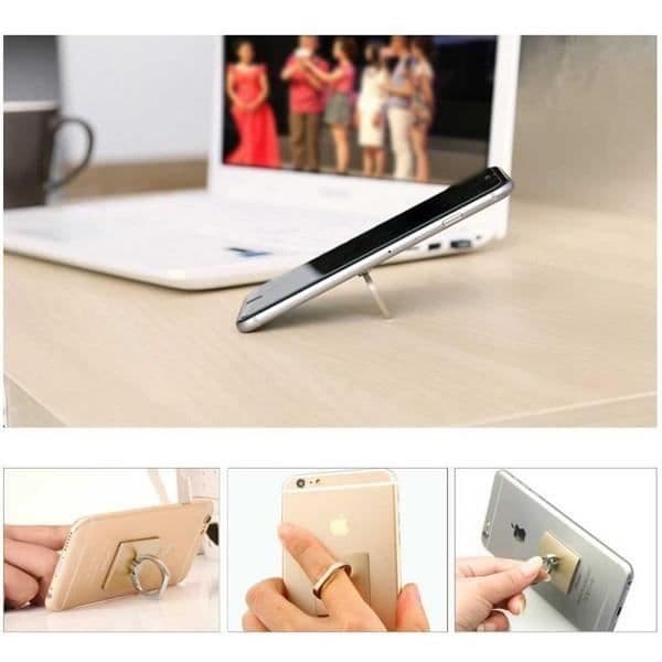 Ring Støtte - OEM - Universel - 360° Rotations - Hvid - Til Smartphone/Tablet VIT
