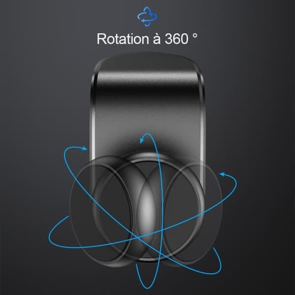 Telefonholder - Universel - 360° Rotérbar - Magnetisk - Luftventil - Sort