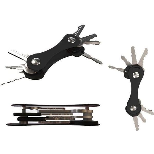 Nøgleholder - Smart - Nøgleorganisator - Aluminium - Sort - Pladsbesparende Svart