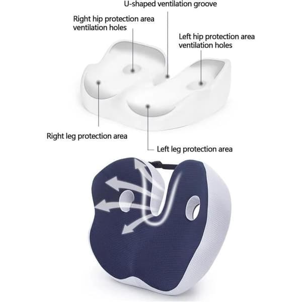 Sæde pude - Hukommelsesskum - Ergonomisk - Vaskbar - Komfortabel Grå