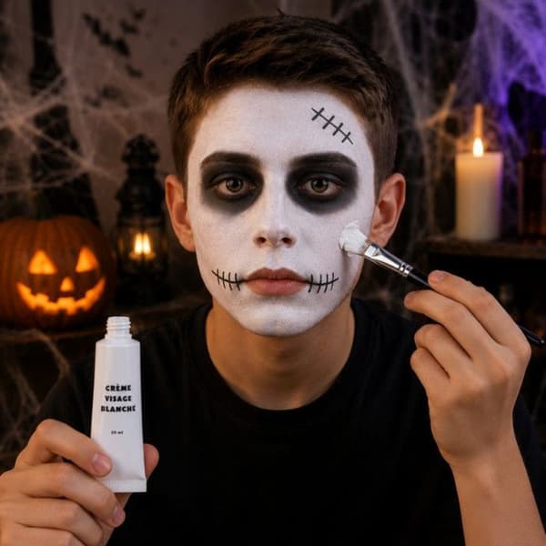 Ansiktsmakeupkräm - SIROCO - 20 ml - Täckande vit - Realistisk effekt - Vattentvättbar