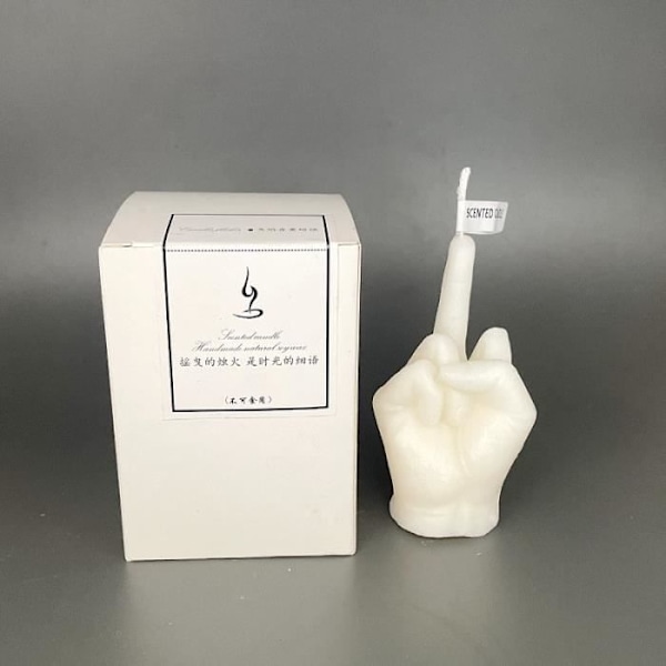 Doftljus - Medium finger - Vit - Rolig present - Inredning Vit