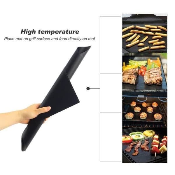 Sæt med 5 bageplader til grill og ovn - 40cm*33cm Non-stick BBQ plader og genanvendelige bageplader MKK18