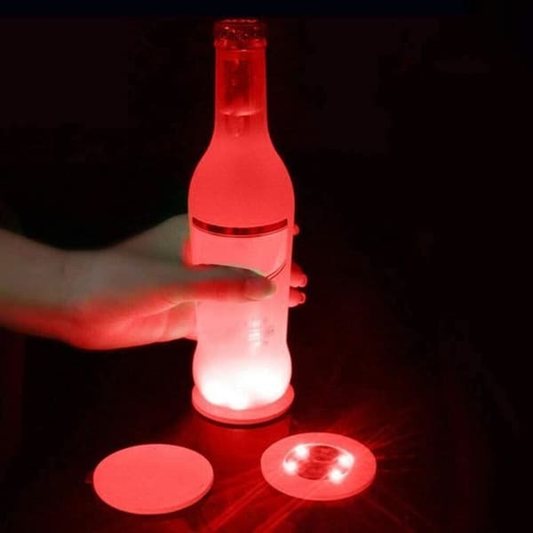 LED-alustat - Monitoiminen - Valoisa tarra - Pulloille ja laseille - Valkoinen -